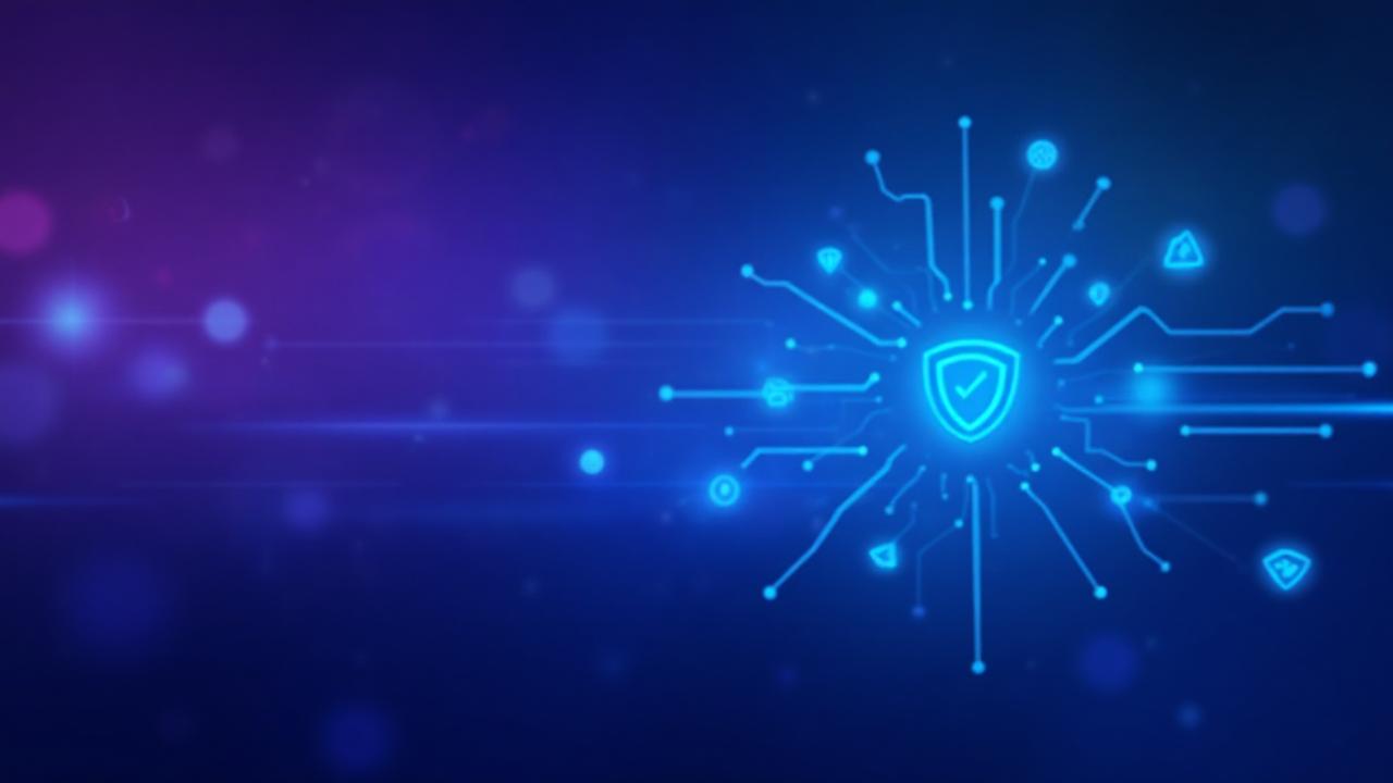 Professional trust and security visualization with blue and purple gradient